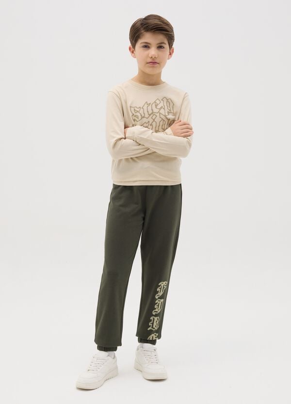 Ovs Joggers con coulisse e stampa "Fire"