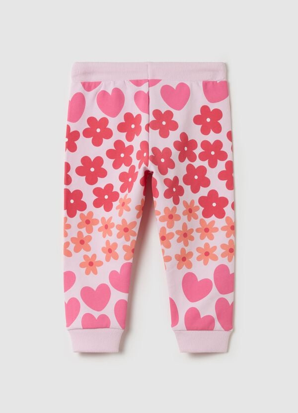 Ovs Joggers Con Coulisse Stampa Fiori E Cuori