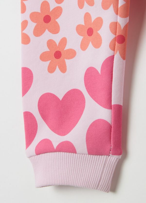 Ovs Joggers Con Coulisse Stampa Fiori E Cuori