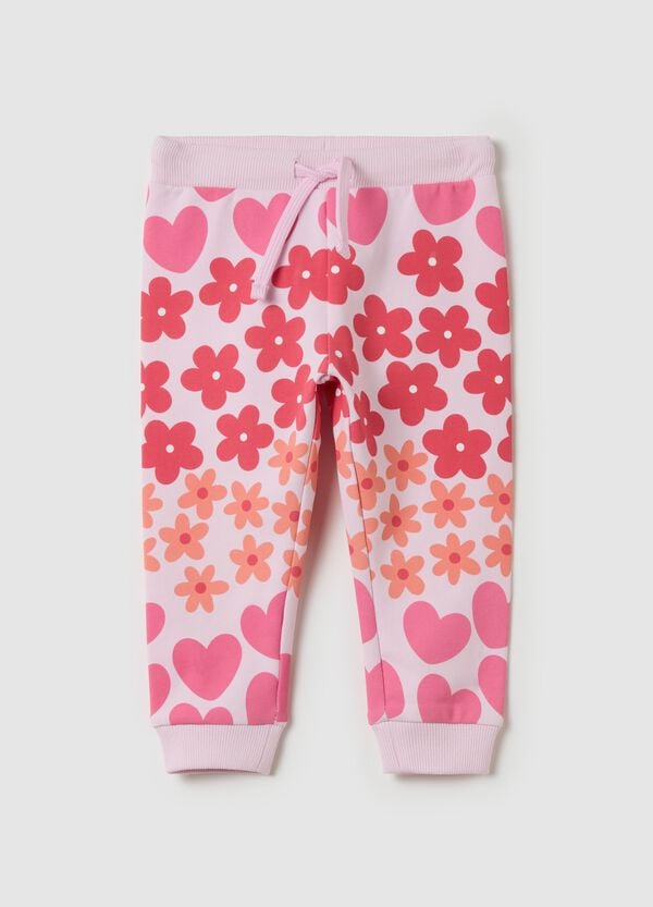 Ovs Joggers con coulisse stampa fiori e cuori
