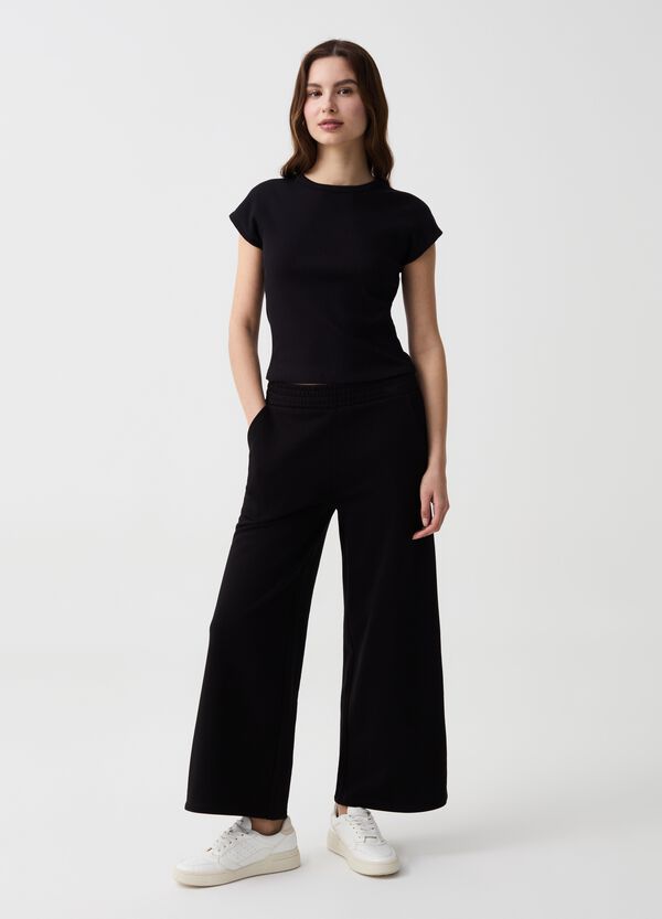 Ovs Joggers Essential wide leg in felpa