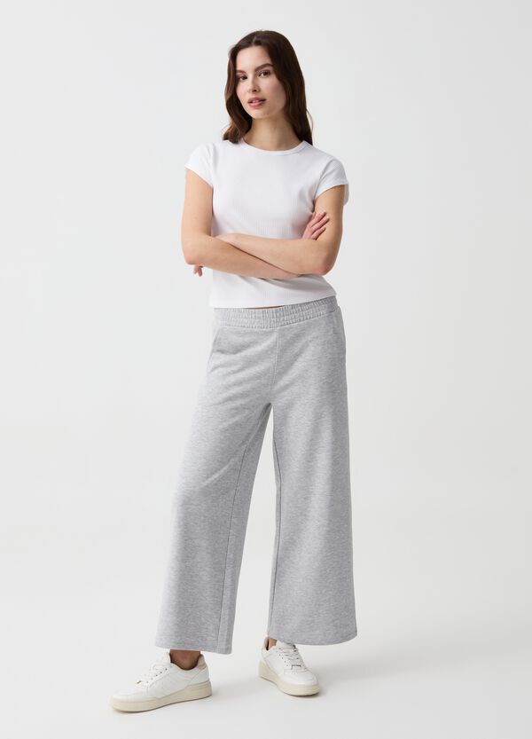 Ovs Joggers Essential wide leg in felpa