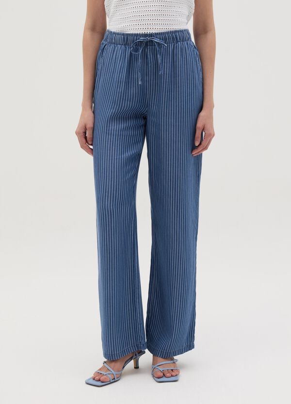 Ovs Joggers Fluido A Gamba Larga Effetto Denim