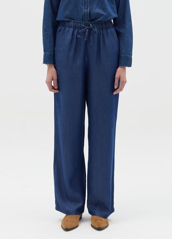 Ovs Joggers Fluido A Gamba Larga Effetto Denim