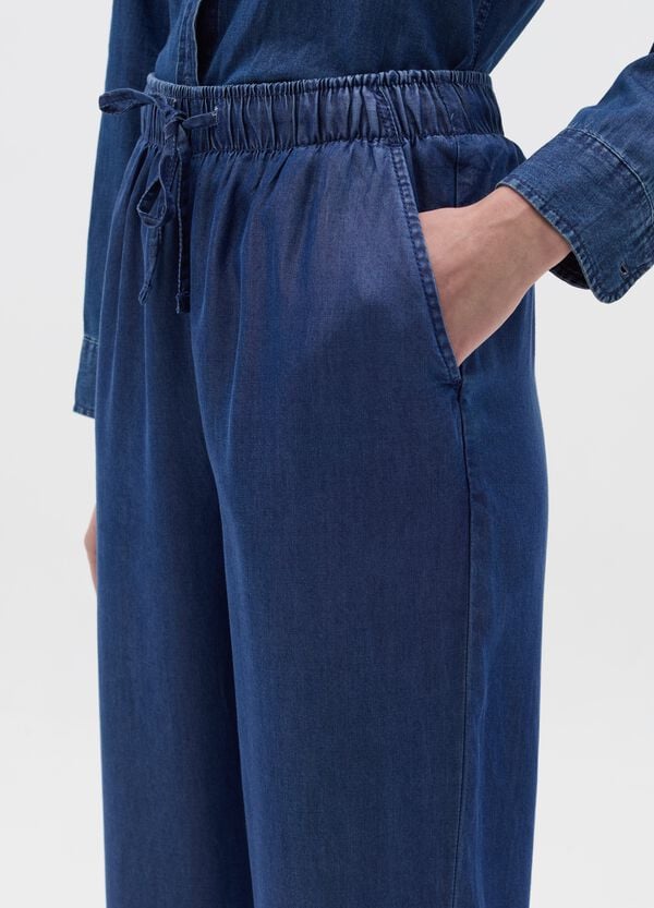 Ovs Joggers Fluido A Gamba Larga Effetto Denim