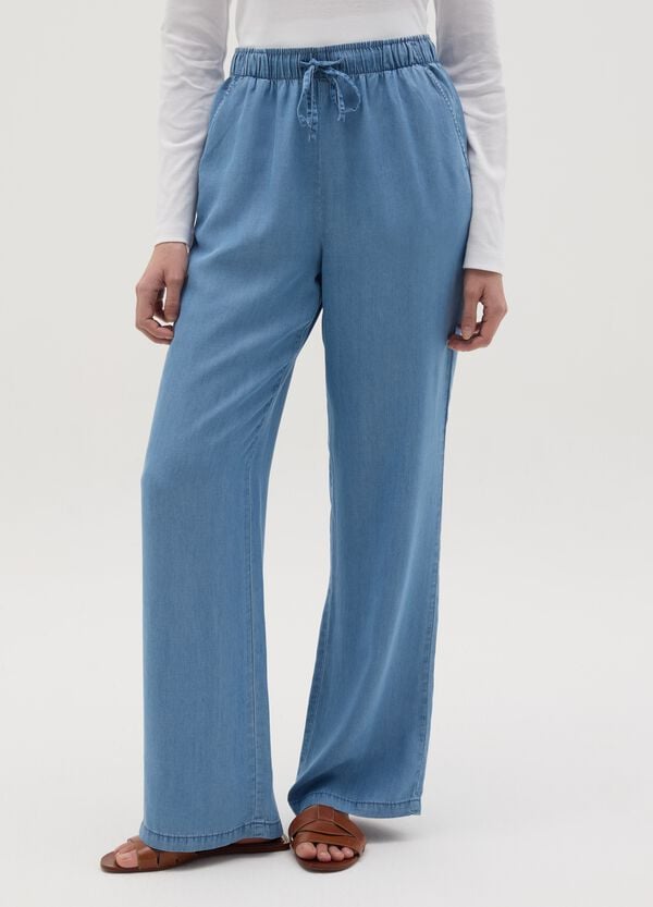 Ovs Joggers Fluido A Gamba Larga Effetto Denim