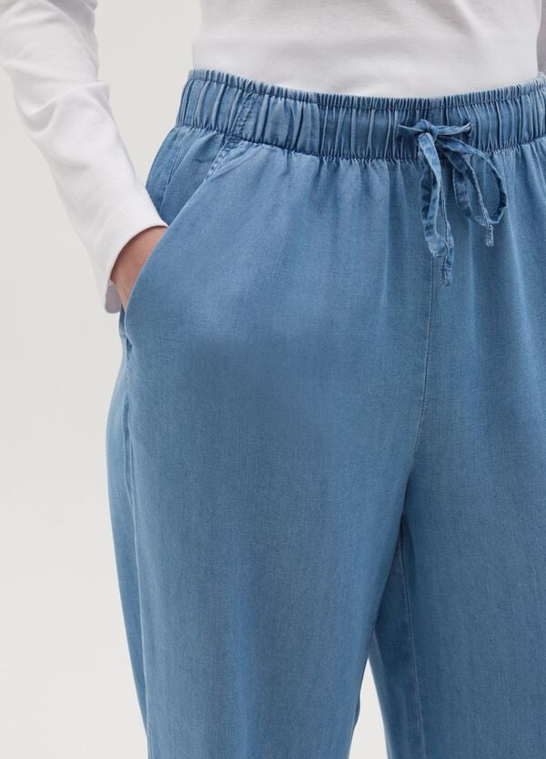 Ovs Joggers Fluido A Gamba Larga Effetto Denim