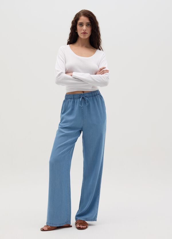 Ovs Joggers fluido a gamba larga effetto denim