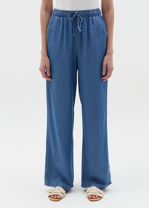 Ovs Joggers Fluido A Gamba Larga Effetto Denim