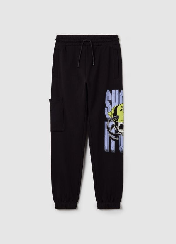 Ovs Joggers In Cotone Con Coulisse E Stampa