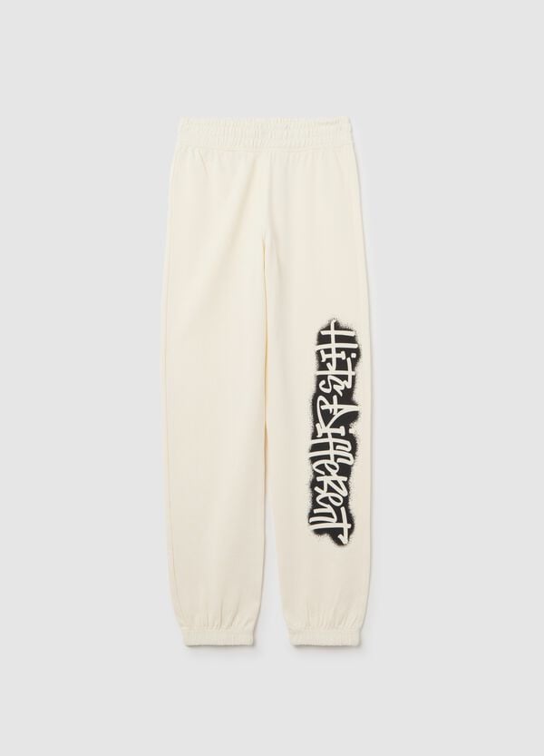Ovs Joggers in cotone con coulisse e stampa