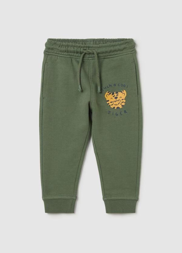 Ovs Joggers in cotone con coulisse e stampa