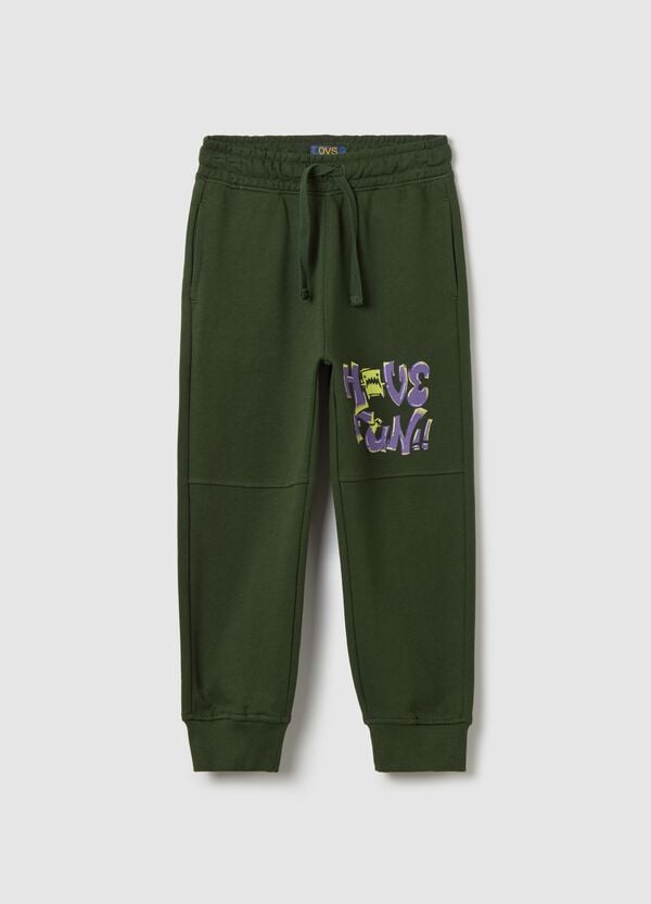 Ovs Joggers in cotone con coulisse e stampa