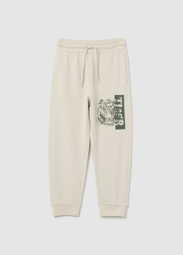 Ovs Joggers in cotone con coulisse e stampa