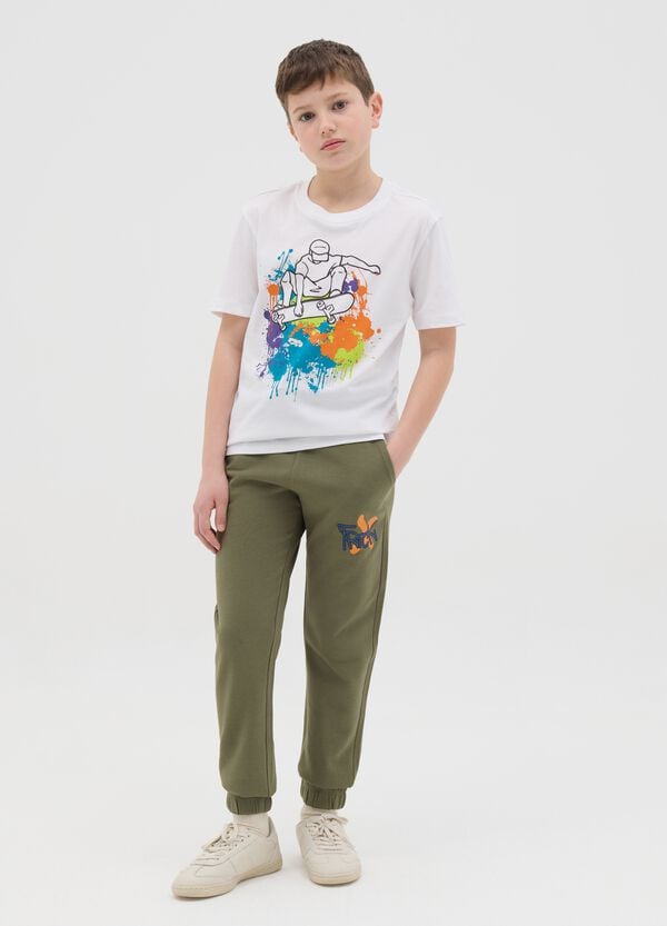 Ovs Joggers in cotone con coulisse e stampa