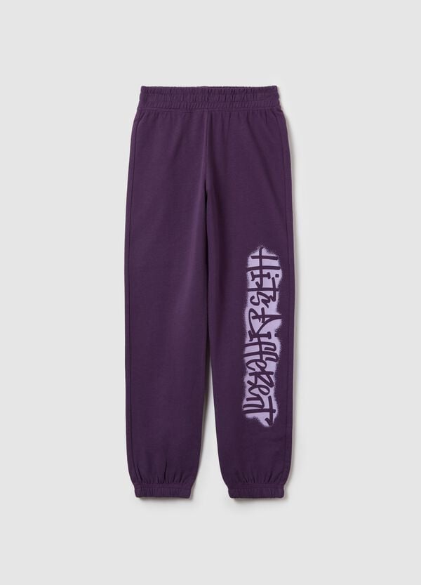 Ovs Joggers in cotone con coulisse e stampa