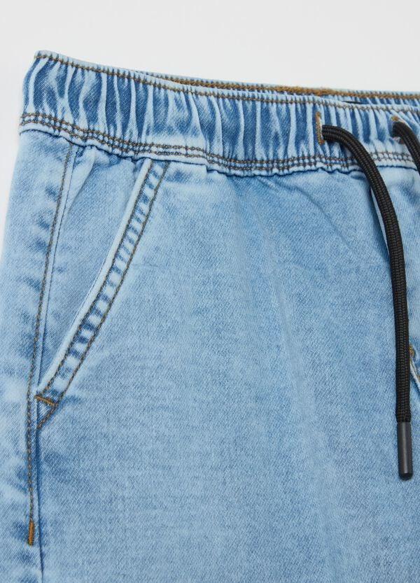 Ovs Joggers In Denim Con Coulisse E Stampa "Skate"