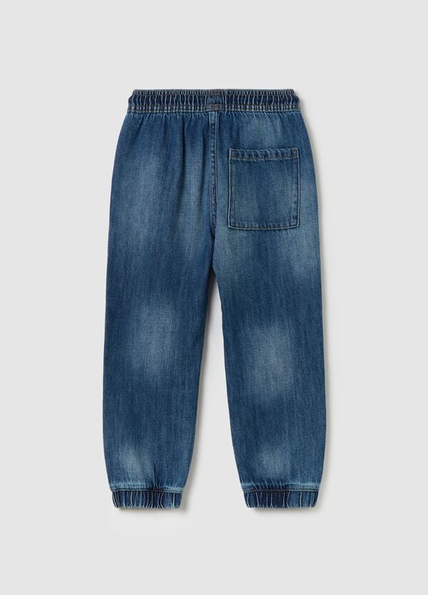 Ovs Joggers In Denim Con Coulisse