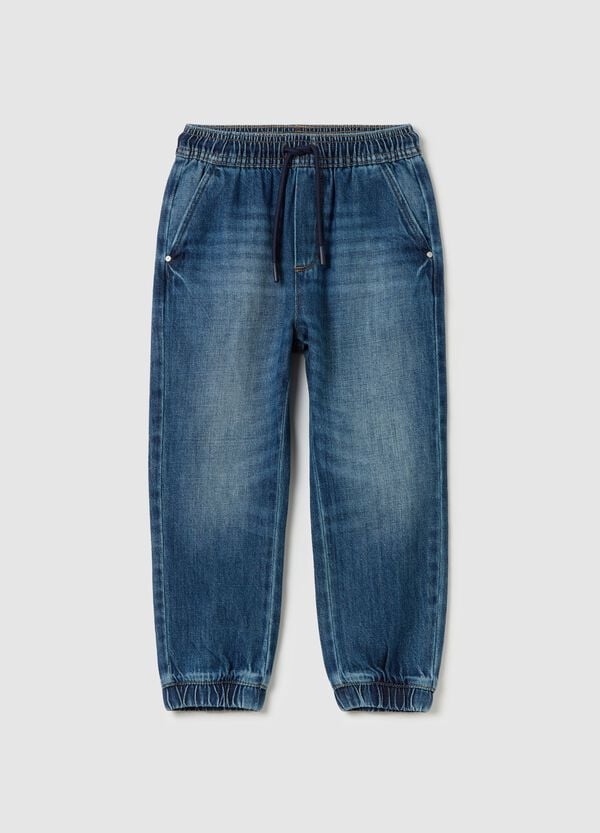 Ovs Joggers in denim con coulisse