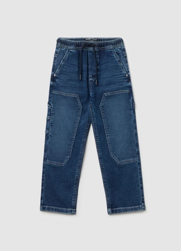 Ovs Joggers in denim con coulisse