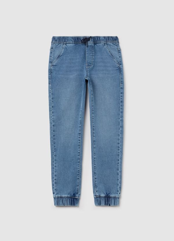 Ovs Joggers in denim con coulisse