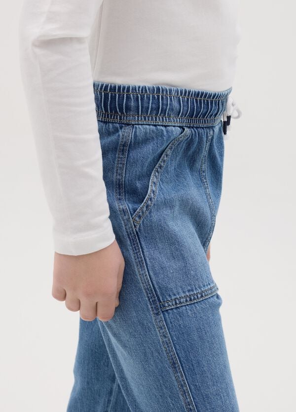 Ovs Joggers In Denim Con Coulisse