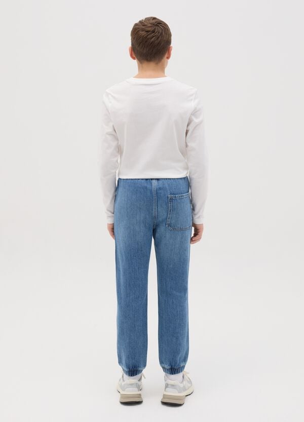 Ovs Joggers In Denim Con Coulisse