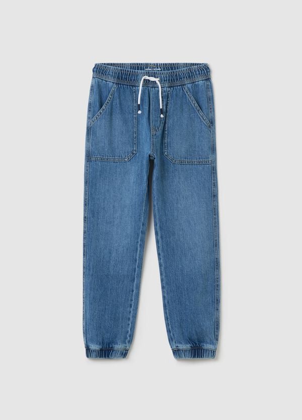Ovs Joggers In Denim Con Coulisse