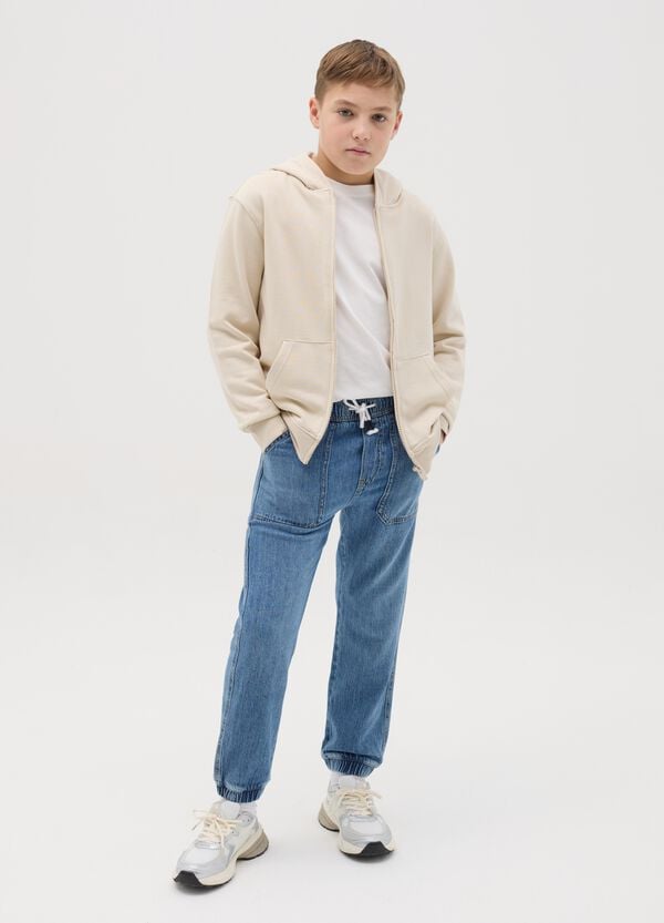 Ovs Joggers in denim con coulisse
