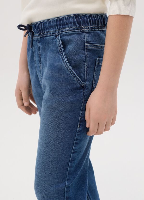 Ovs Joggers In Denim Con Coulisse