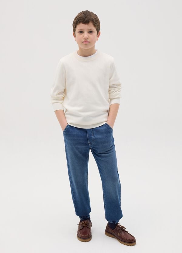 Ovs Joggers in denim con coulisse