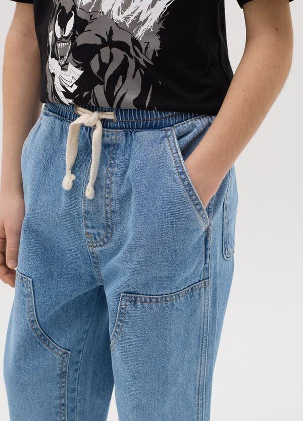 Ovs Joggers In Denim Con Coulisse
