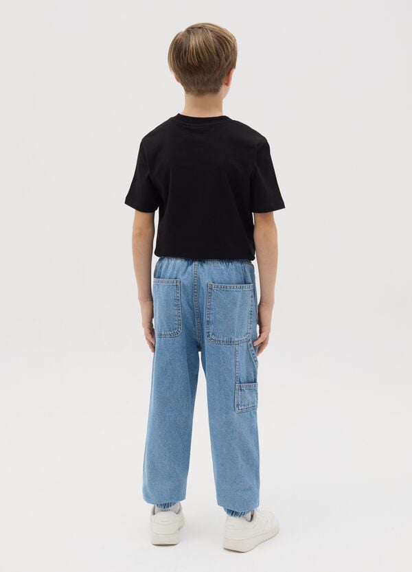 Ovs Joggers In Denim Con Coulisse