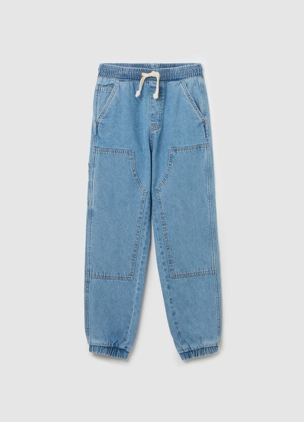 Ovs Joggers In Denim Con Coulisse