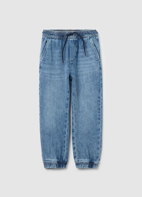 Ovs Joggers in denim con coulisse
