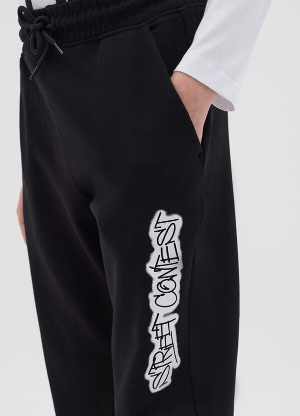 Ovs Joggers In Felpa Con Coulisse E Stampa