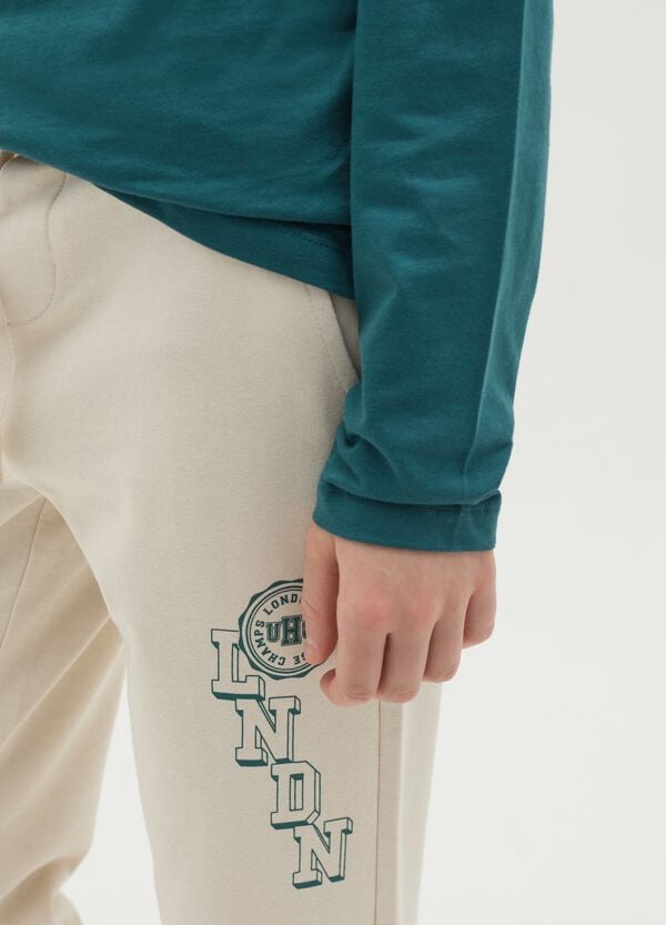Ovs Joggers In Felpa Con Coulisse E Stampa