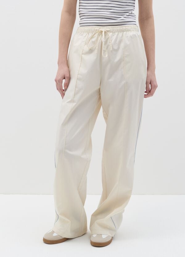 Ovs Joggers In Popeline Con Profilo A Contrasto