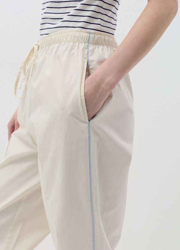 Ovs Joggers In Popeline Con Profilo A Contrasto