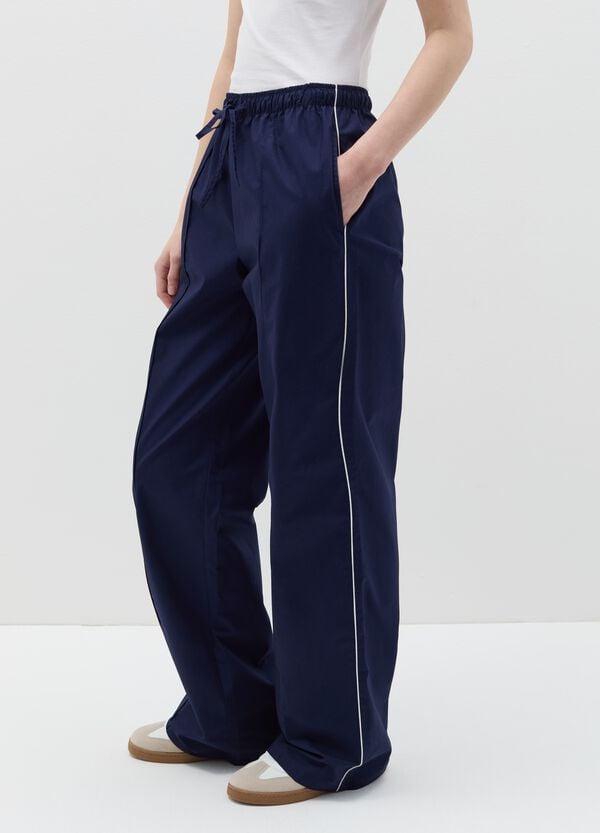 Ovs Joggers In Popeline Con Profilo A Contrasto