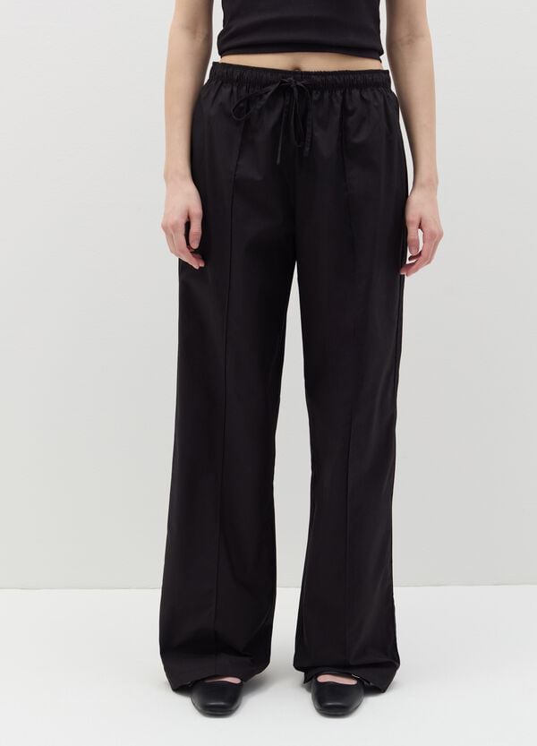 Ovs Joggers In Popeline Con Profilo A Contrasto