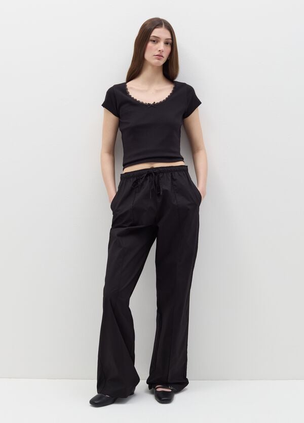 Ovs Joggers in popeline con profilo a contrasto