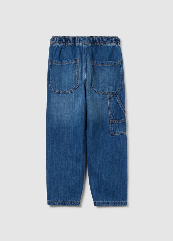 Ovs Joggers Parachute In Denim Con Coulisse
