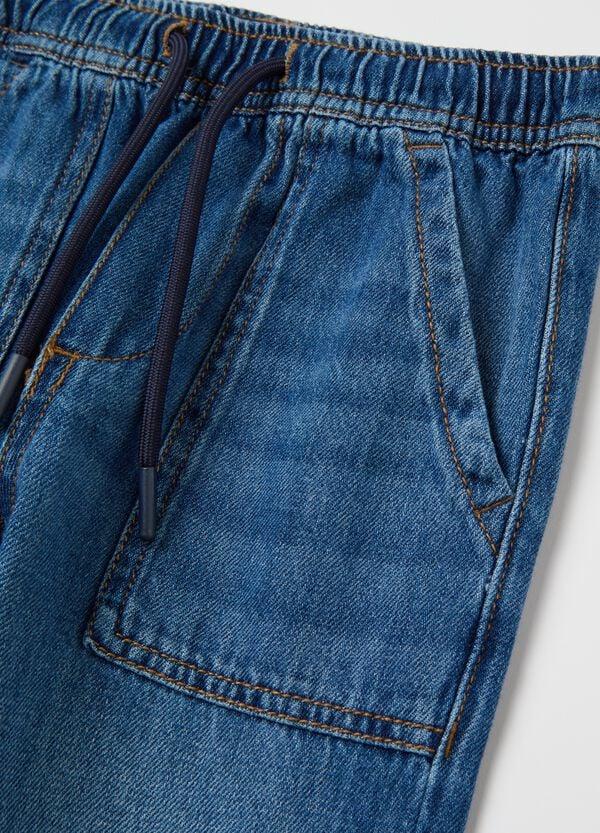 Ovs Joggers Parachute In Denim Con Coulisse