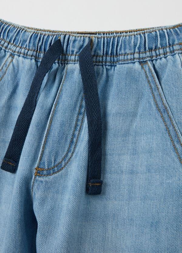Ovs Joggers Parachute In Denim Con Coulisse
