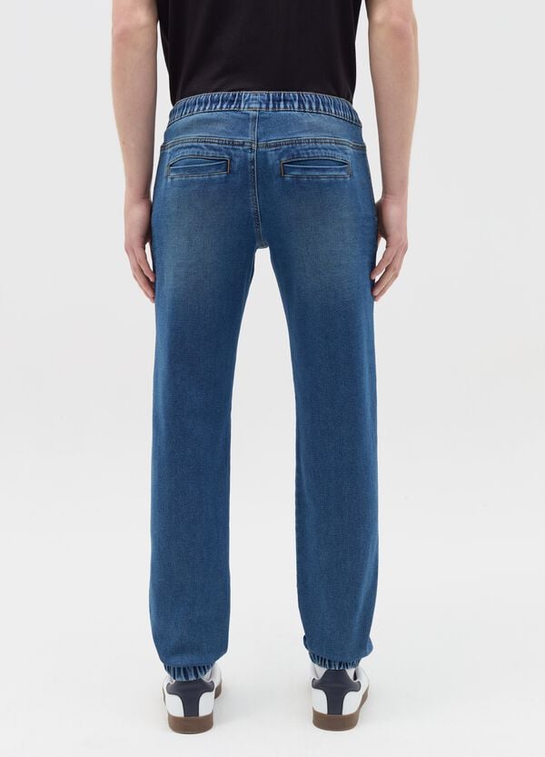 Ovs Joggers Regular Fit In Denim Con Coulisse