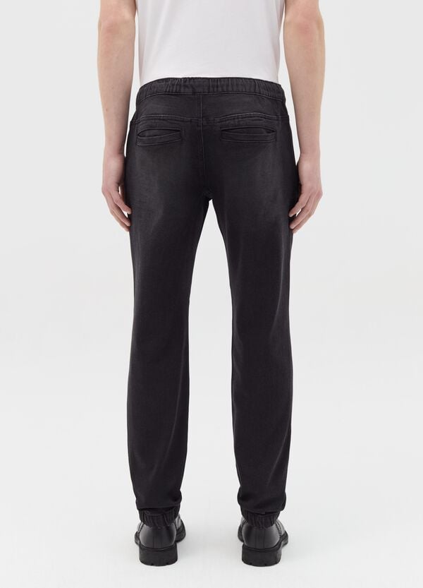Ovs Joggers Regular Fit In Denim Con Coulisse