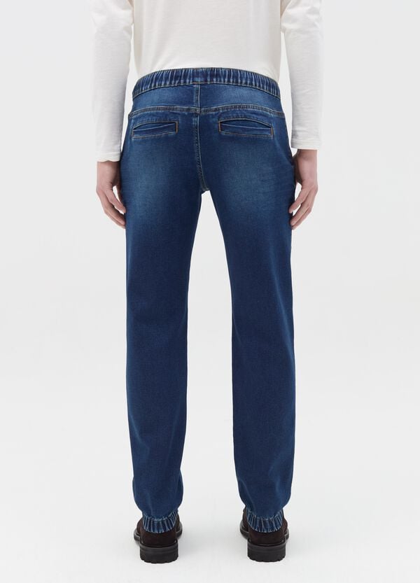 Ovs Joggers Regular Fit In Denim Con Coulisse