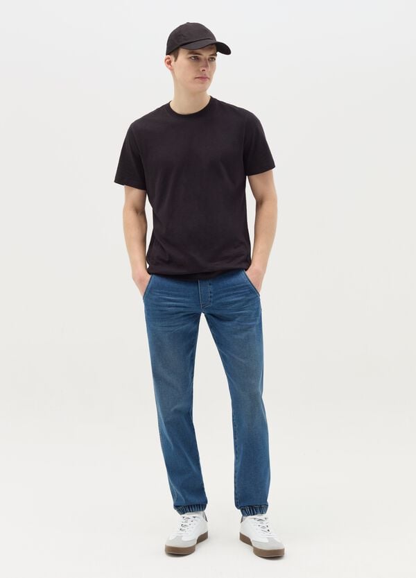 Ovs Joggers regular fit in denim con coulisse