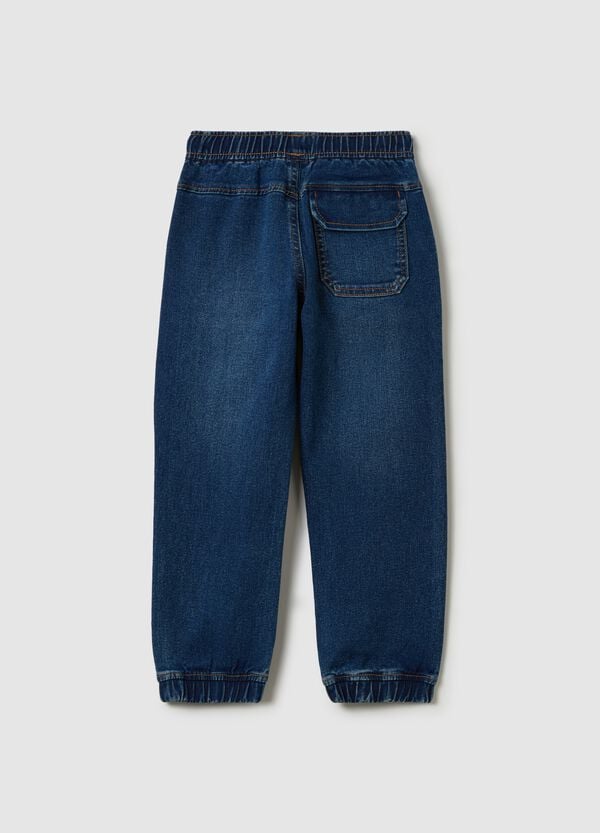 Ovs Joggers Relaxed Fit In Denim Con Coulisse